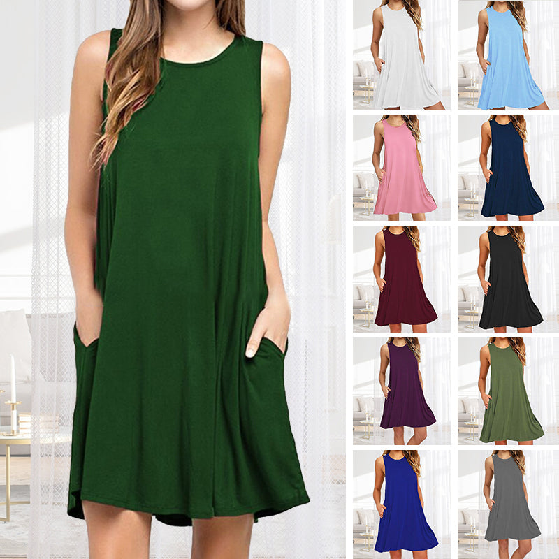 Sleeveless Pocket Multicolor Dress – Dodorado us