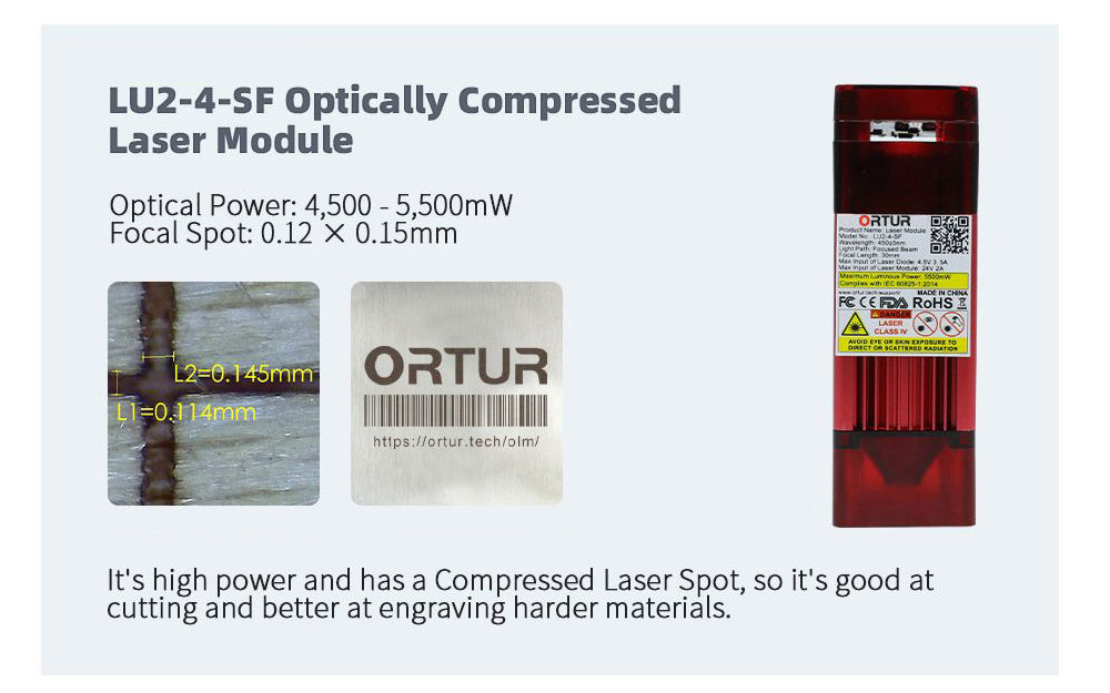 Ortur Laser Master 2 Pro S2 SF - Optically Compressed Laser Module