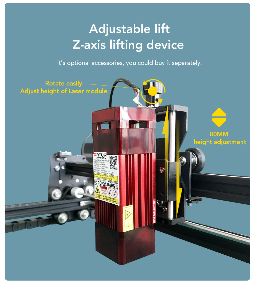 Ortur Laser Master 2 Pro S2 LF - Adjustable Lift Z-axis Lifting Device