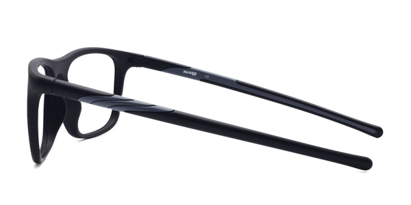 azure rectangle gray eyeglasses frames side view