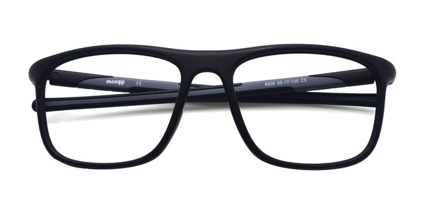 azure rectangle gray eyeglasses frames top view