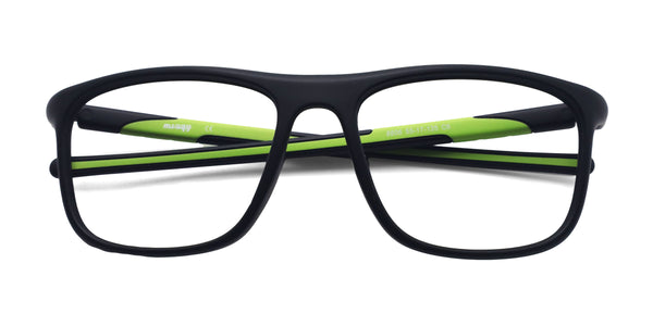azure rectangle green eyeglasses frames top view