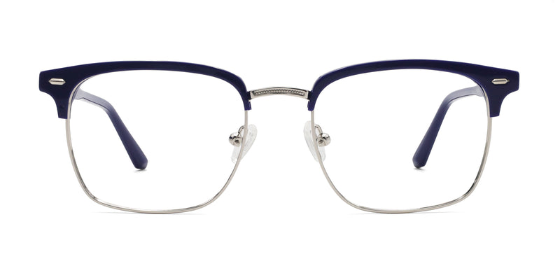 balmy browline blue eyeglasses frames front view