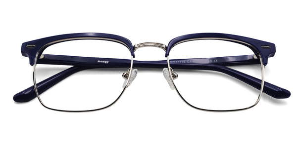 balmy browline blue eyeglasses frames top view