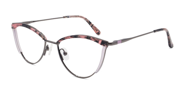 charming cat-eye purple eyeglasses frames angled view