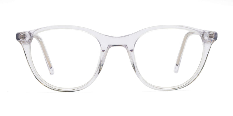 crane oval clear eyeglasses frames front view