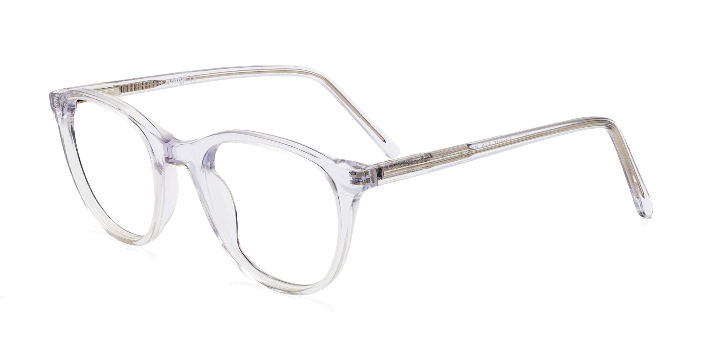 crane oval clear eyeglasses frames angled view
