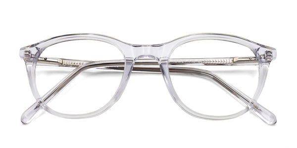 crane oval clear eyeglasses frames top view