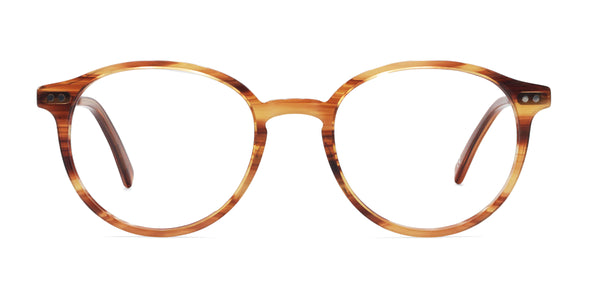 diverse round brown eyeglasses frames front view