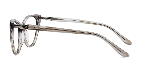 eclipse cat eye gray eyeglasses frames side view