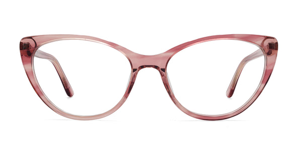 eclipse cat eye pink eyeglasses frames front view