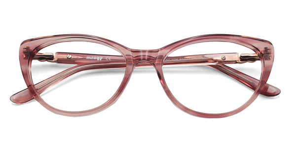 eclipse cat eye pink eyeglasses frames top view