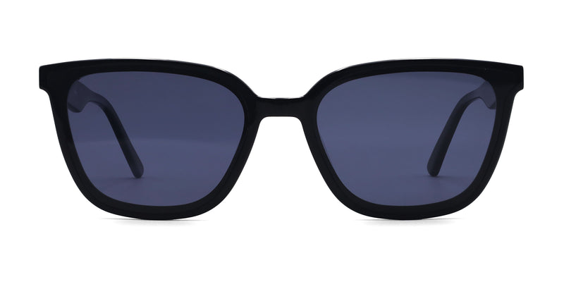 ecstasy rectangle black eyeglasses frames front view