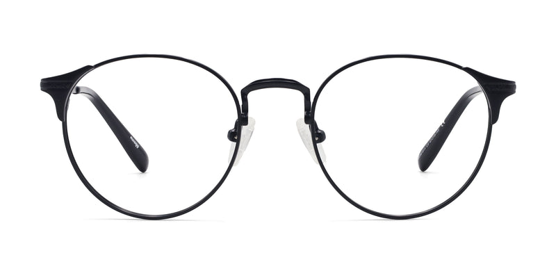 elegant oval black eyeglasses frames front view