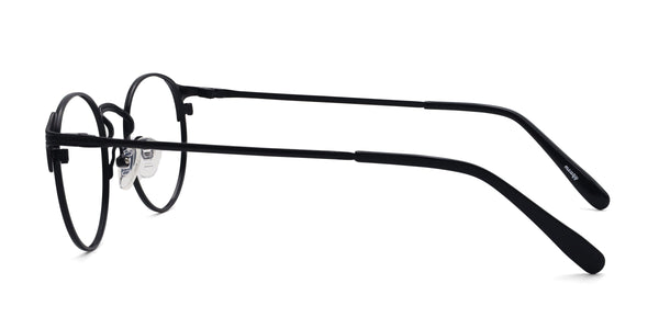 elegant oval black eyeglasses frames side view