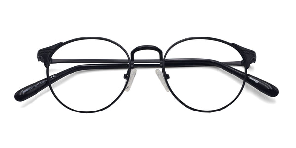 elegant oval black eyeglasses frames top view