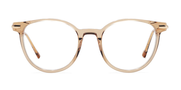 enchant oval brown eyeglasses frames front view
