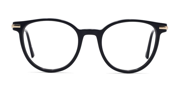 enchant oval black eyeglasses frames front view