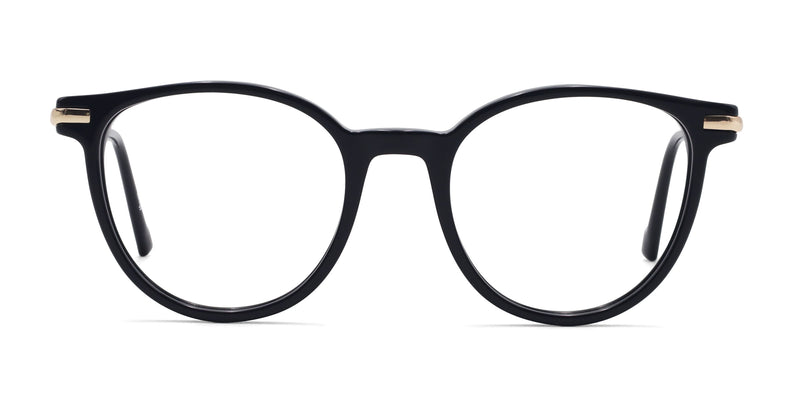 enchant oval black eyeglasses frames front view