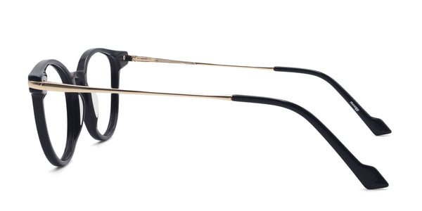 enchant oval black eyeglasses frames side view