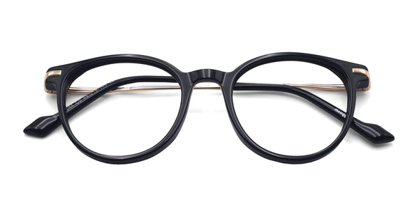 enchant oval black eyeglasses frames top view