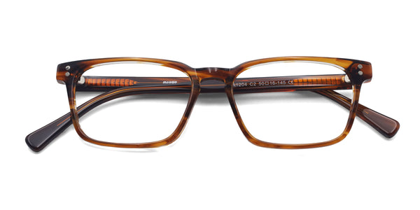 flashy rectangle brown eyeglasses frames top view