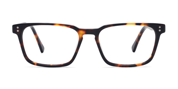 flashy rectangle tortoise eyeglasses frames front view