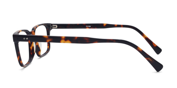 flashy rectangle tortoise eyeglasses frames side view