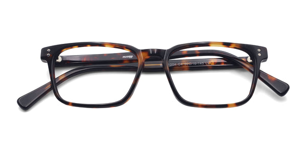 flashy rectangle tortoise eyeglasses frames top view