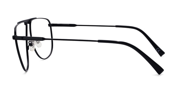 german aviator black eyeglasses frames side view