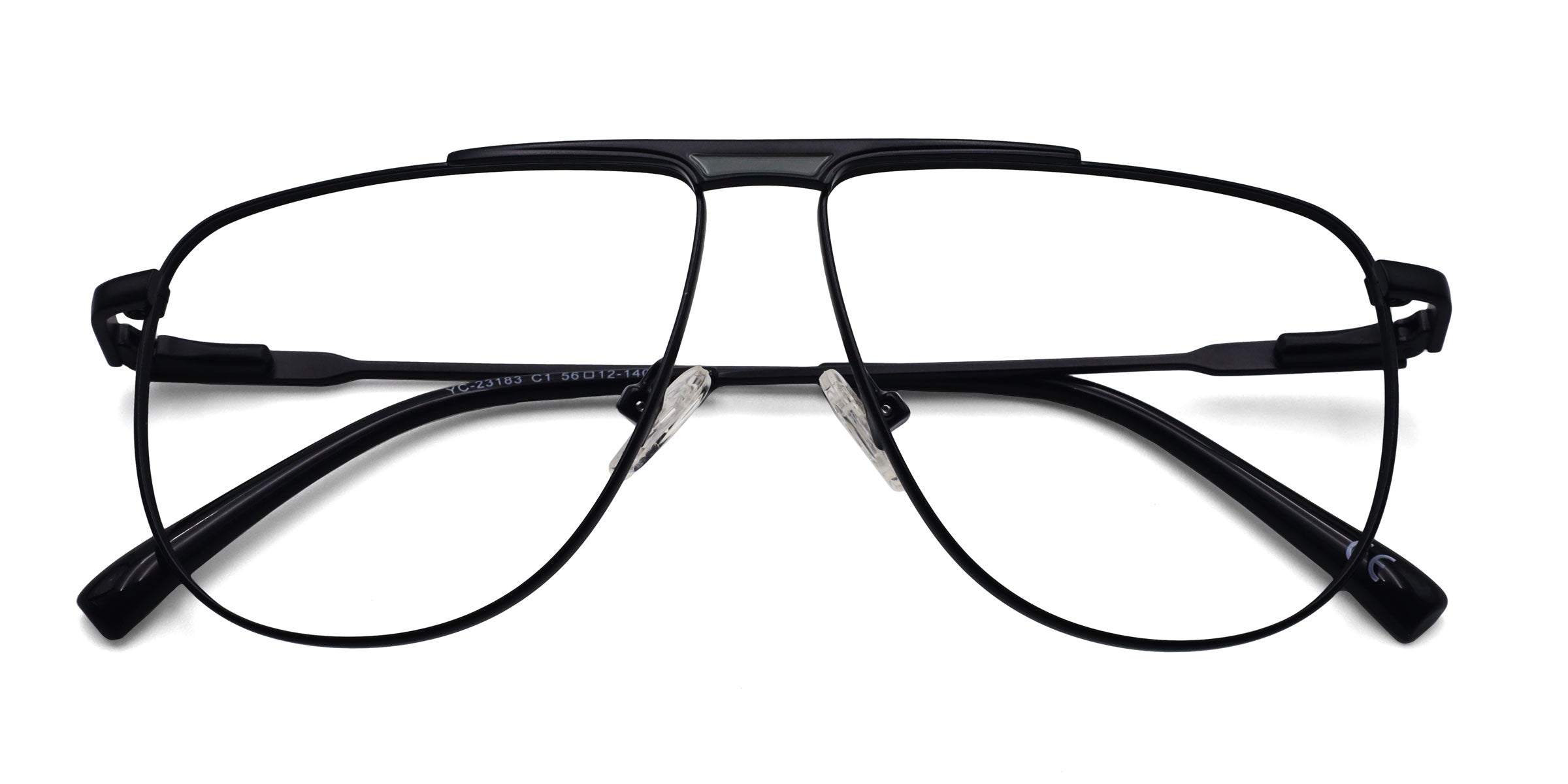 german aviator black eyeglasses frames top view