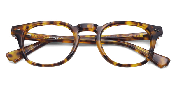 glimmer square tortoise eyeglasses frames top view