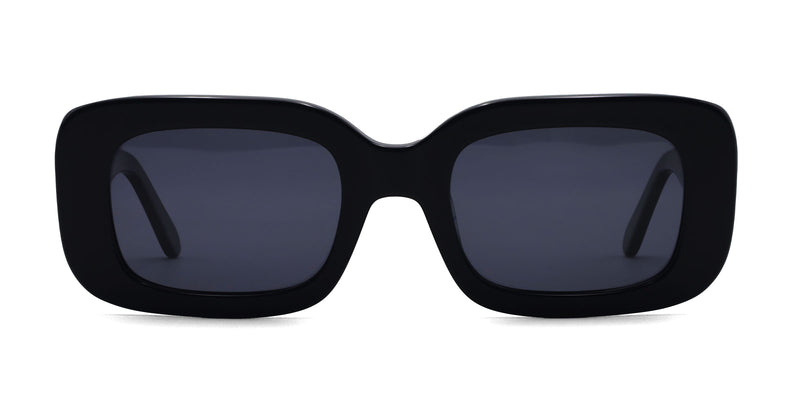 glitter rectangle black eyeglasses frames front view