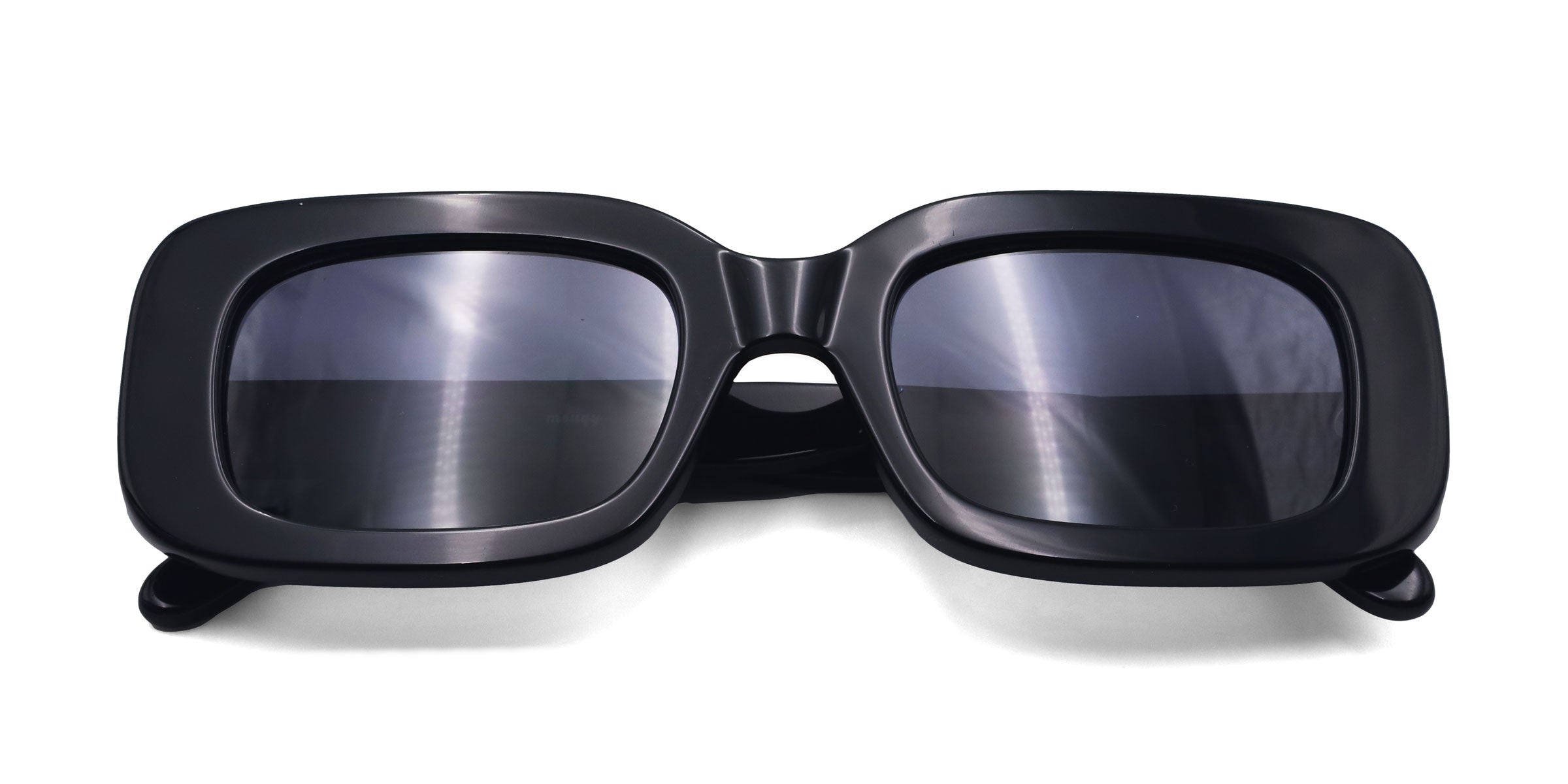 glitter rectangle black eyeglasses frames top view