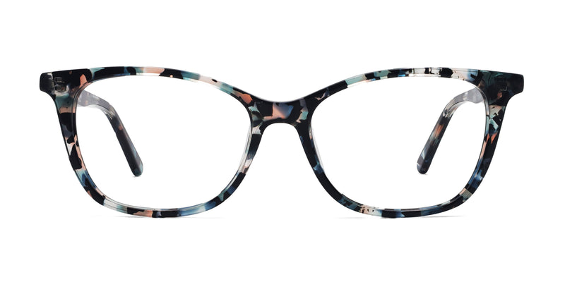 guffaw rectangle pink eyeglasses frames front view