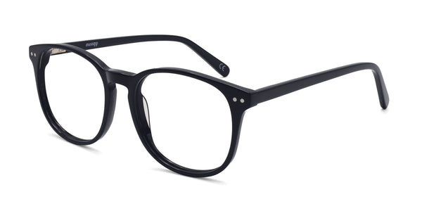 halo square black eyeglasses frames angled view