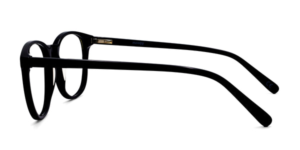 halo square black eyeglasses frames side view