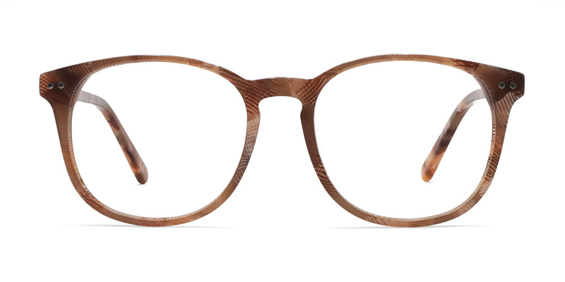 halo square brown eyeglasses frames front view