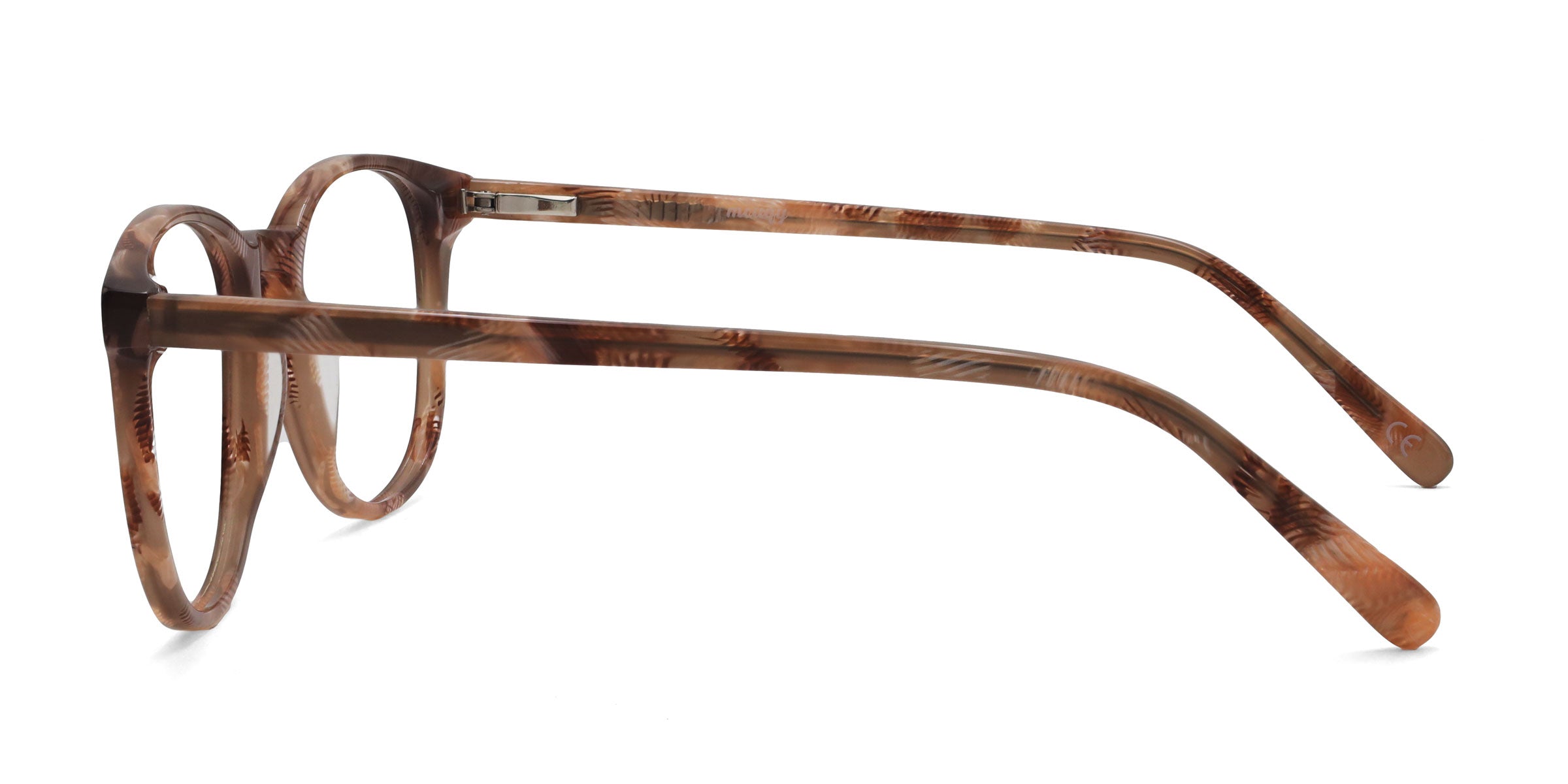 halo square brown eyeglasses frames side view