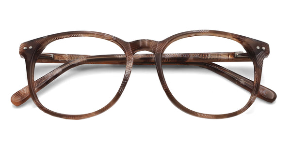 halo square brown eyeglasses frames top view