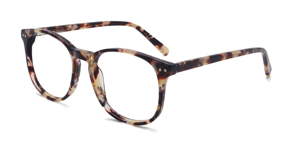 halo square tortoise eyeglasses frames angled view