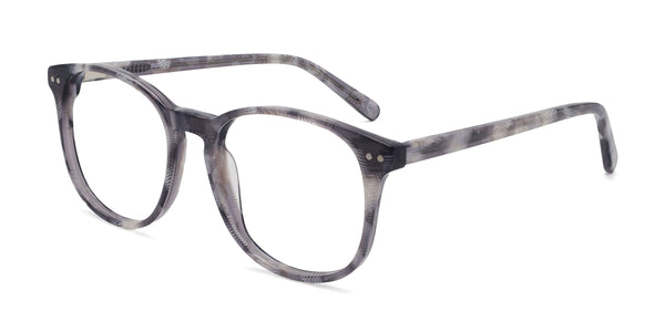 halo square gray eyeglasses frames angled view