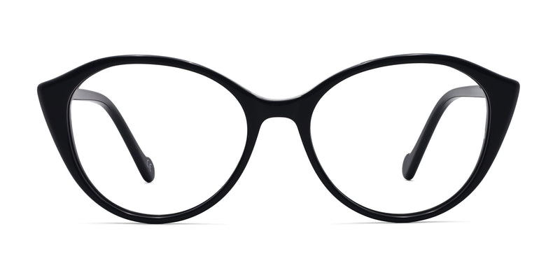 honoree oval black eyeglasses frames front view