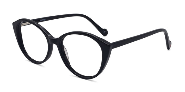 honoree oval black eyeglasses frames angled view