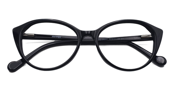 honoree oval black eyeglasses frames top view