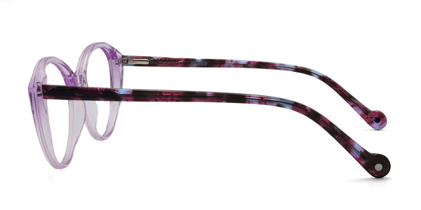 honoree oval purple eyeglasses frames side view