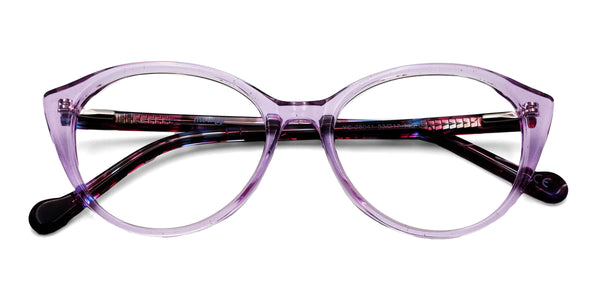 honoree oval purple eyeglasses frames top view