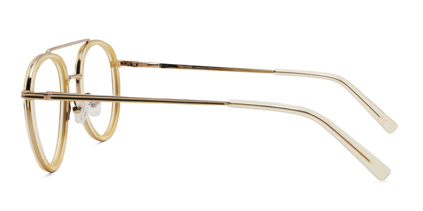 hooray aviator yellow eyeglasses frames side view