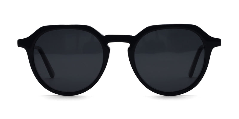 hosanna geometric black eyeglasses frames front view