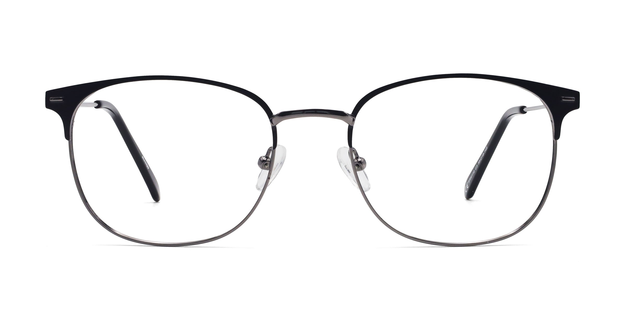Isotonic Browline Silver eyeglasses frames front view